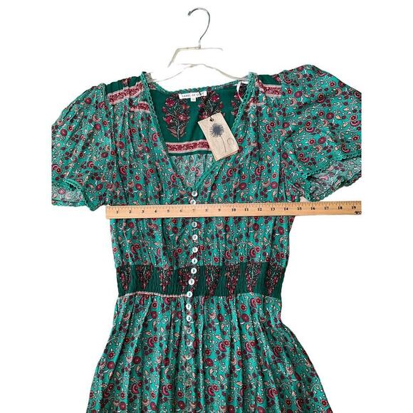 Label of Love Womens Maxi Hi-Low Dress Floral Print V-Neck Green Size 12 NEW - Picture 6 of 7